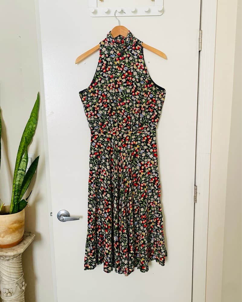 Y2K Vintage Silk Cherry Dress - Image 1