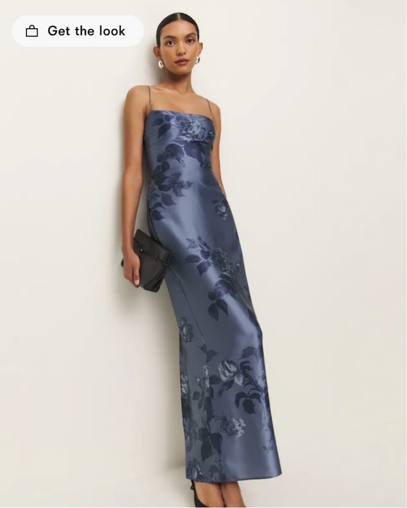 Reformation Frankie blue silk dress 6 - Image 1
