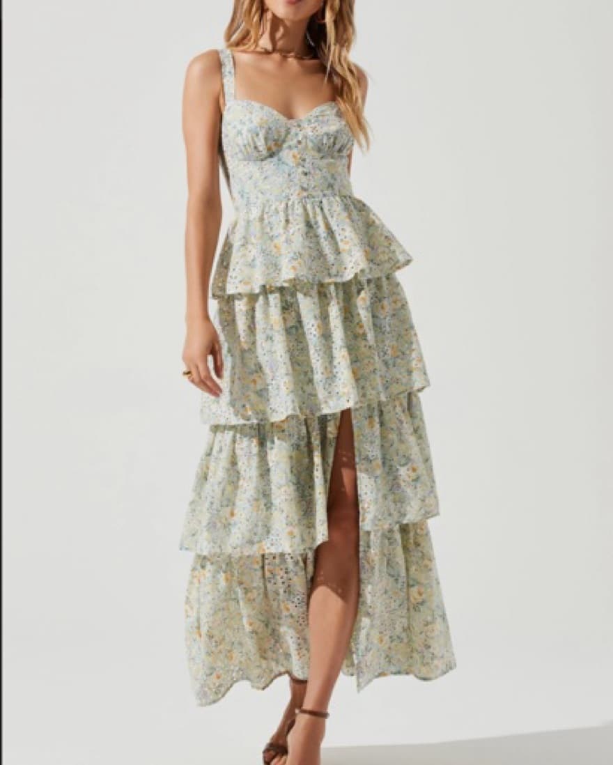 ASTR Floral Tiered Maxi Dress - Image 1