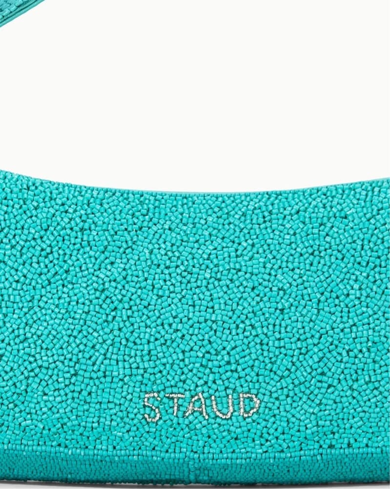 Staud Demy Beaded Shoulder Bag Teal - Image 3