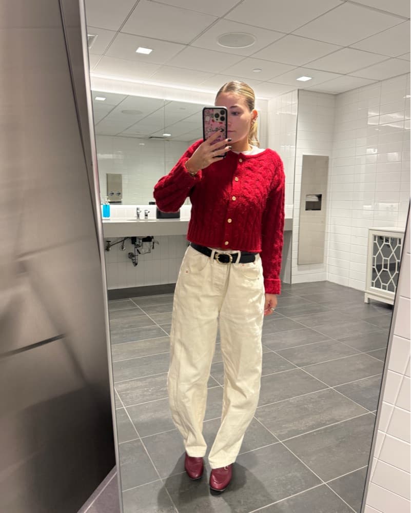 Cult Gaia X Gap Red Cardigan - Image 1