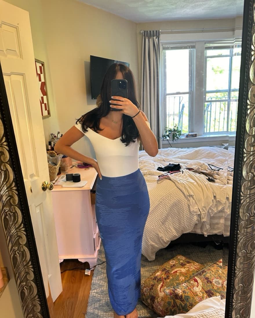 NA-KD Blue Maxi Skirt - Image 1