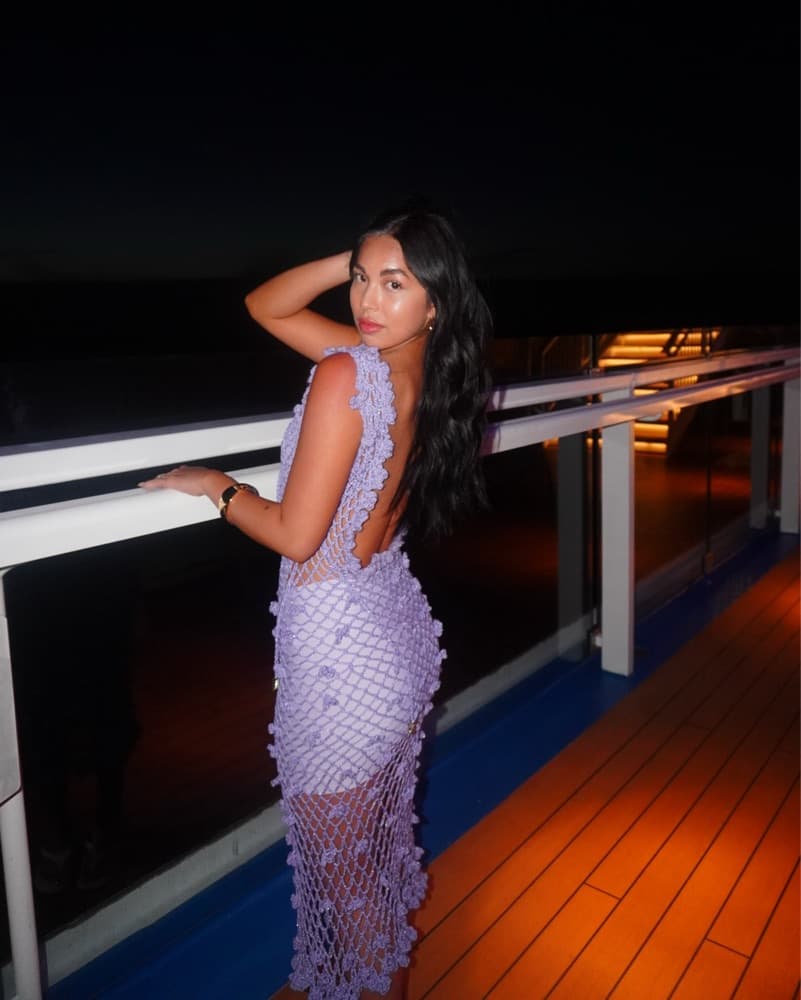 Revolve Violet Crochet Maxi Dress - Image 1