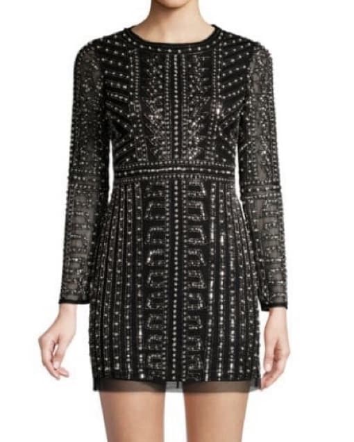 AIDAN MATTOX - Black long sleeve pearl  - Image 3