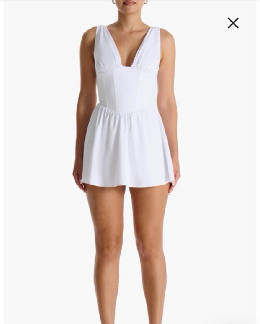 White Bustier Mini Dress - Image 2