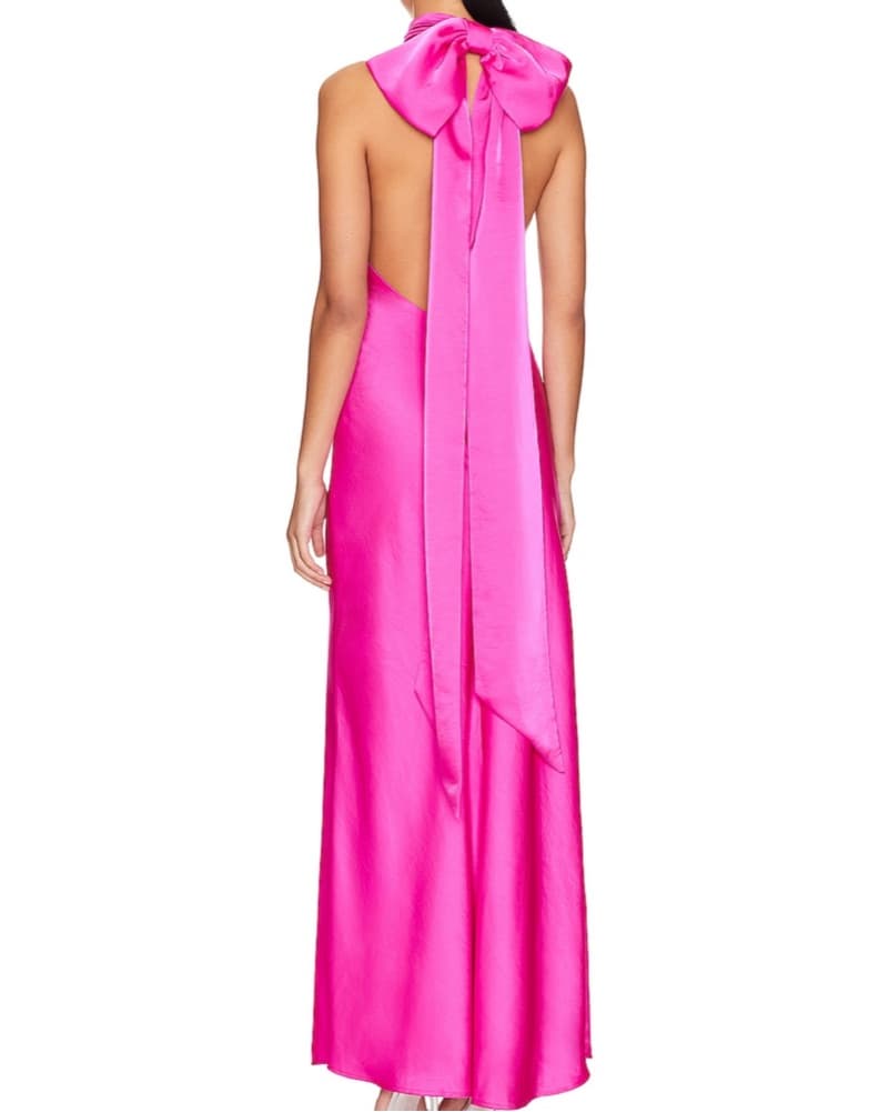 Satin Gown Hot Pink - Image 3