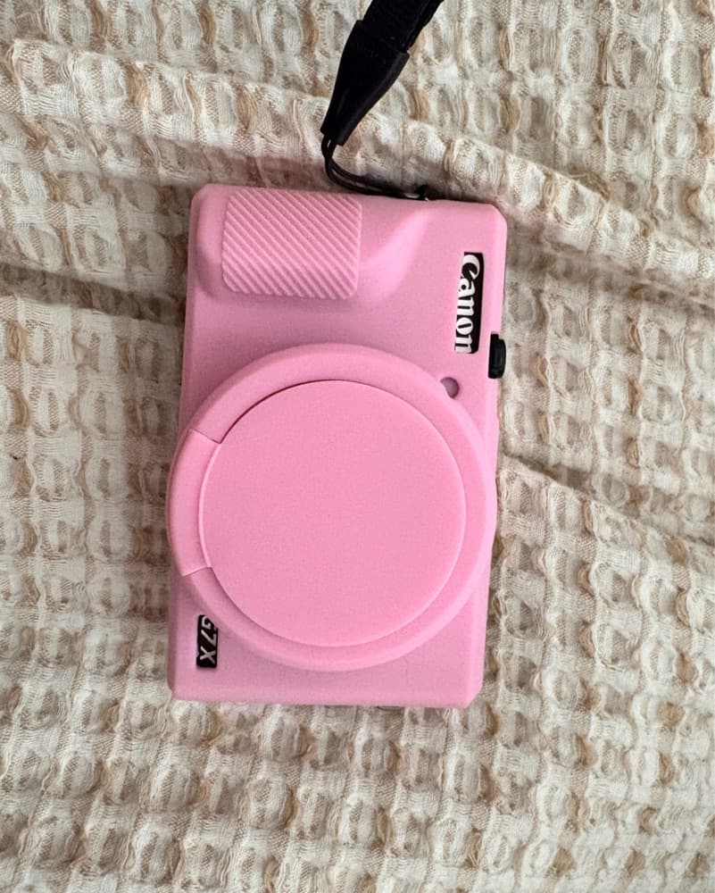 Stylish Canon Camera in Chic Pink - Image 1