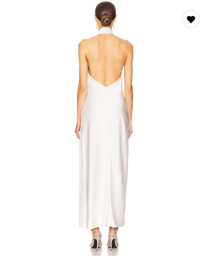 Darcy Ivory Satin Backless Dress - Image 4
