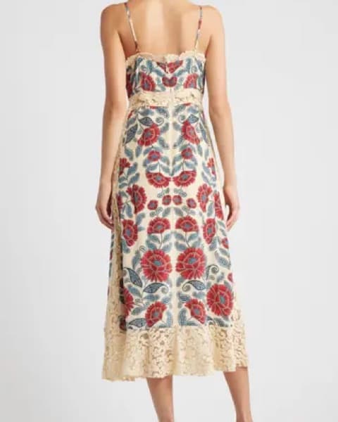 Farm Rio Francesca Sand Midi Dress - Image 3