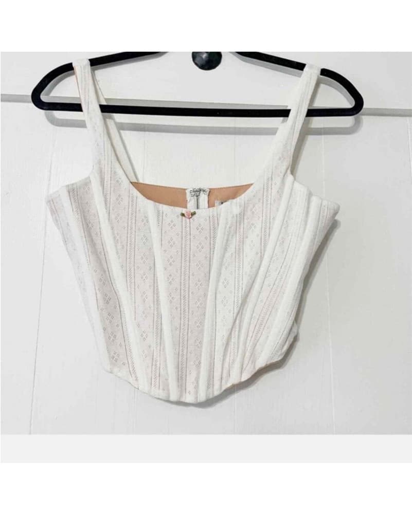 WITH JEAN Cindy Corset | White Pointelle - Image 3