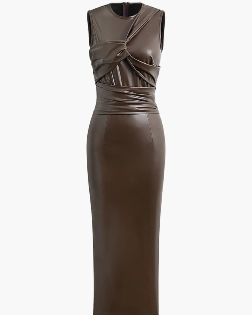 Leather Midi Dress  - Image 1