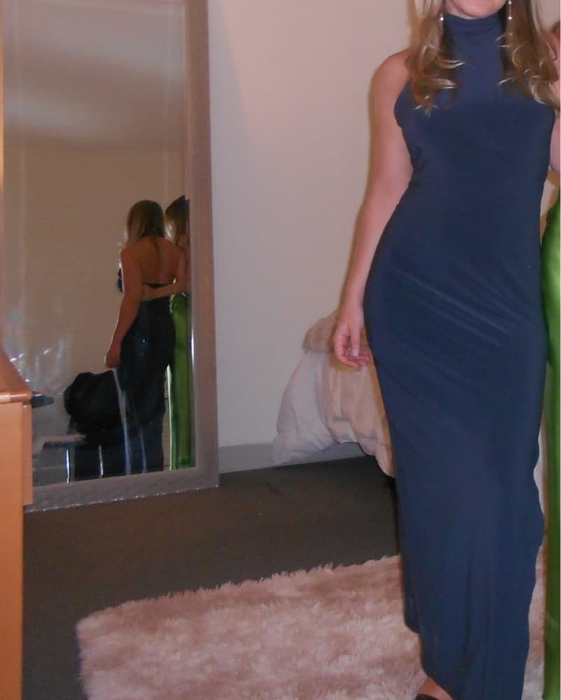 Revolve Norma Kamali Halter Slit Gown - Image 4