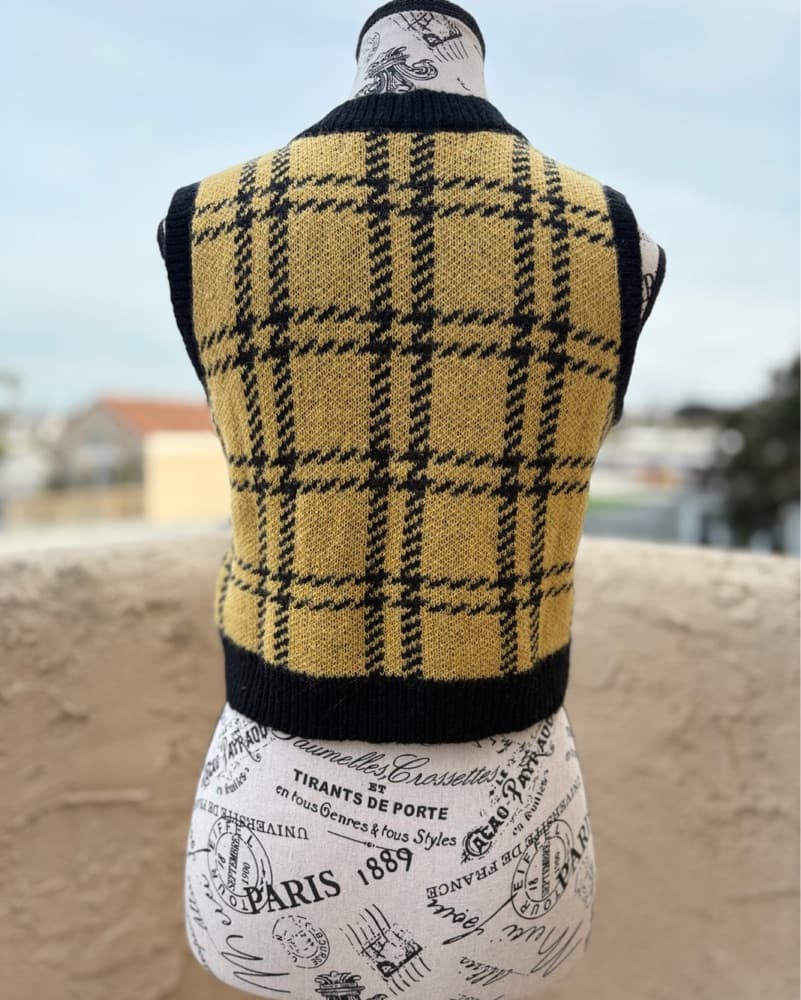 Alessandra Rich Mohair Tartan Vest Large - Image 3
