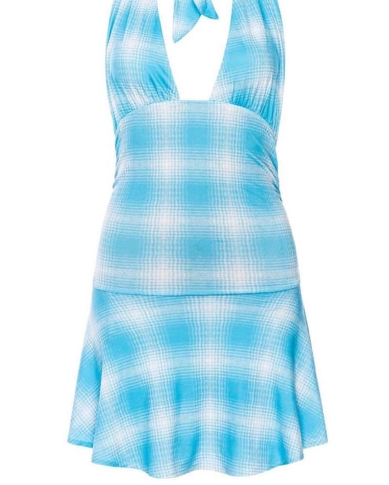 Blue Gingham Romper  - Image 2