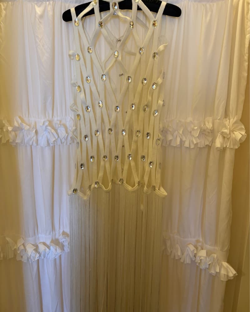 WHITE ZELINA FRINGE EMBELLISHED TOP - Image 2