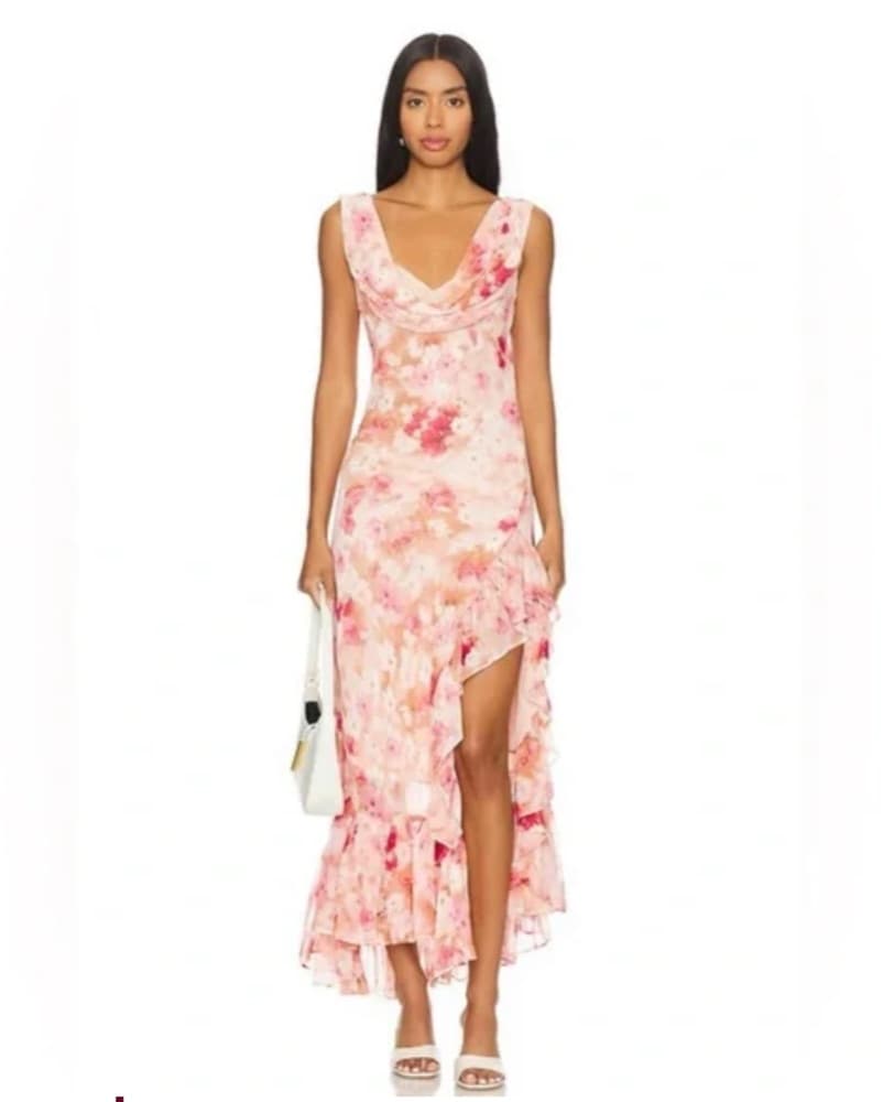 ASTR Pink Foral Cecilia Maxi Dress - Image 1