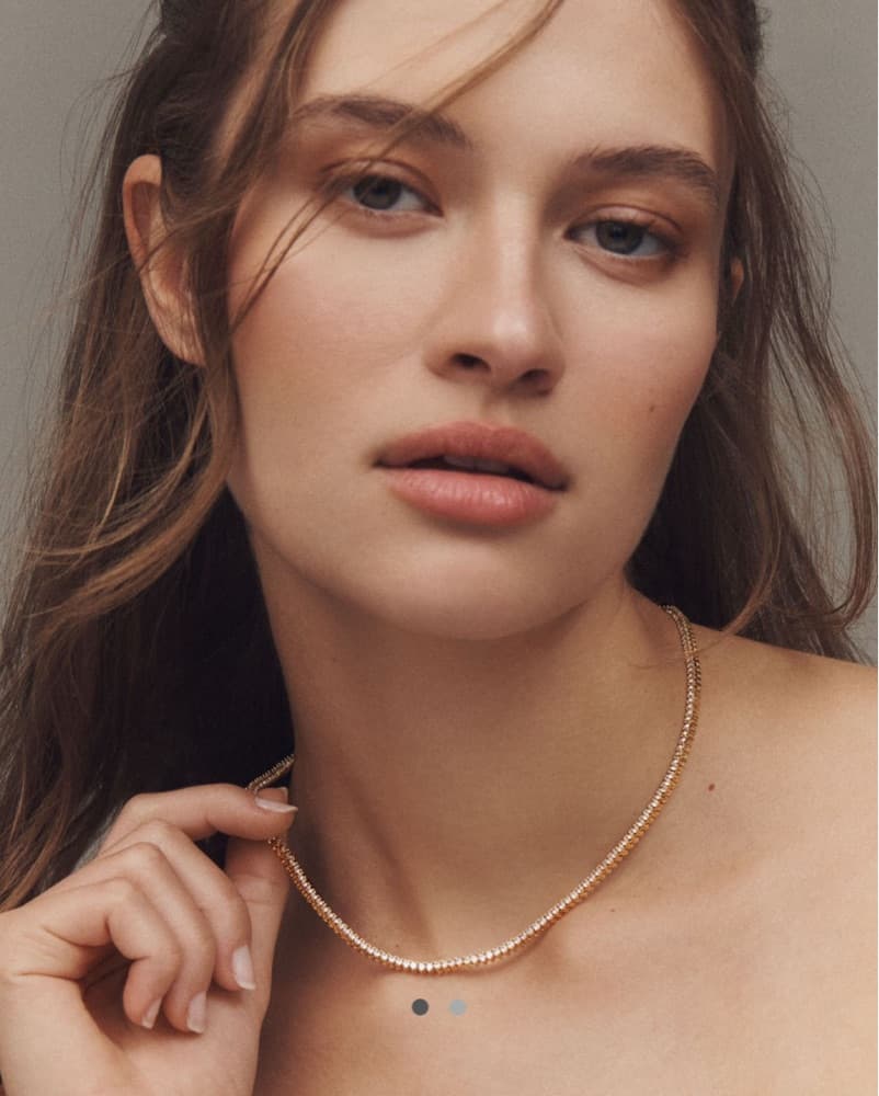 Anthropologie Gold Tennis Necklace - Image 1