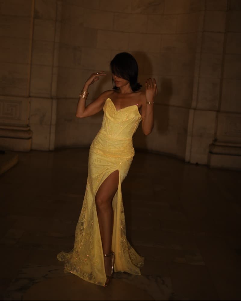 Yellow Glow In the Dark Gown - Image 2