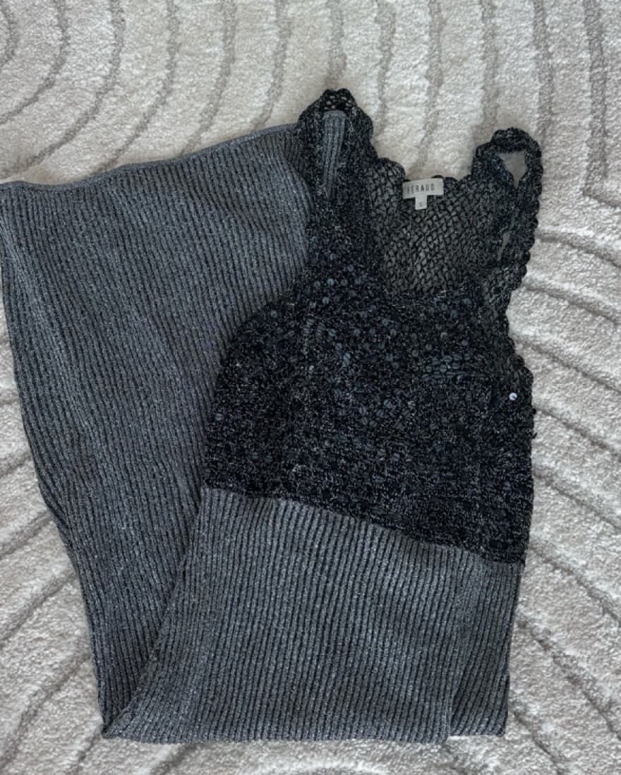 Feraud Sparkly Sequin Crochet Dress - Image 2