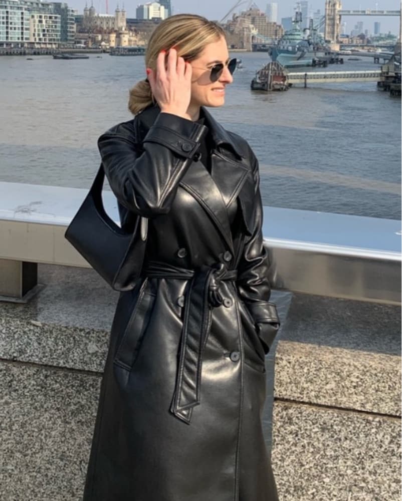 Faux Leather Tabloid Trench  - Image 4