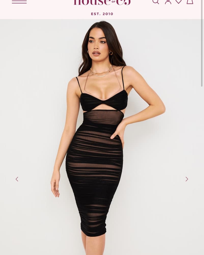 House Of CB Tibi Black Cutout Ruched Mid - Image 5