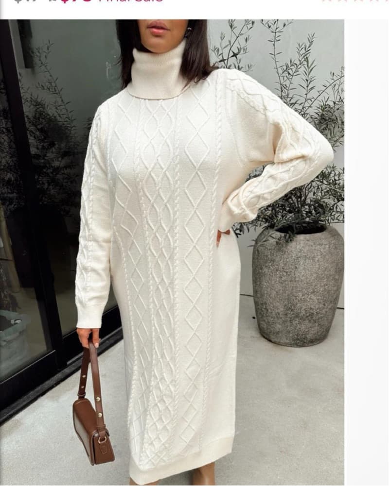 Beige/cream Sweater Dress - Image 3