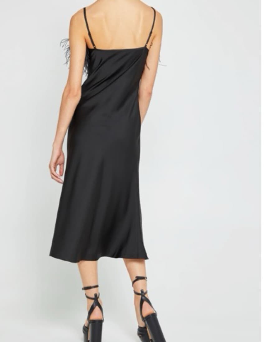 Black Isabella Feather Dress - Image 2