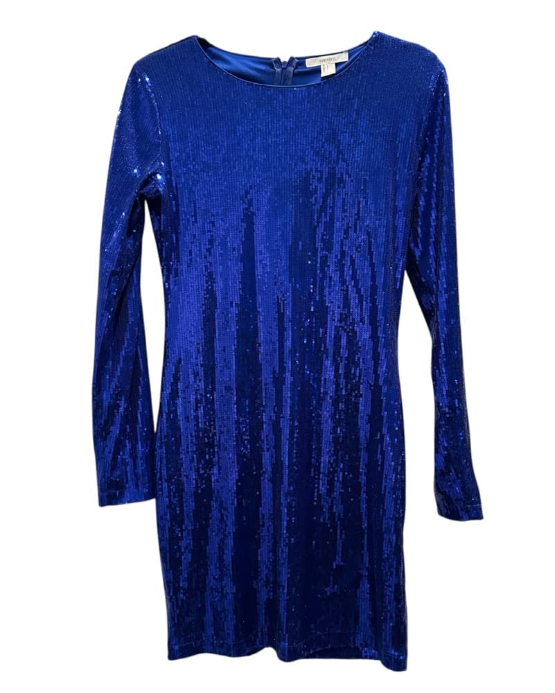 Emerald Blue Sequin Mini Dress Large - Image 1