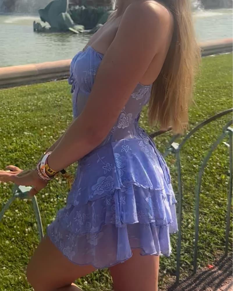 Outcast Lilac Strapless Dress - Image 1