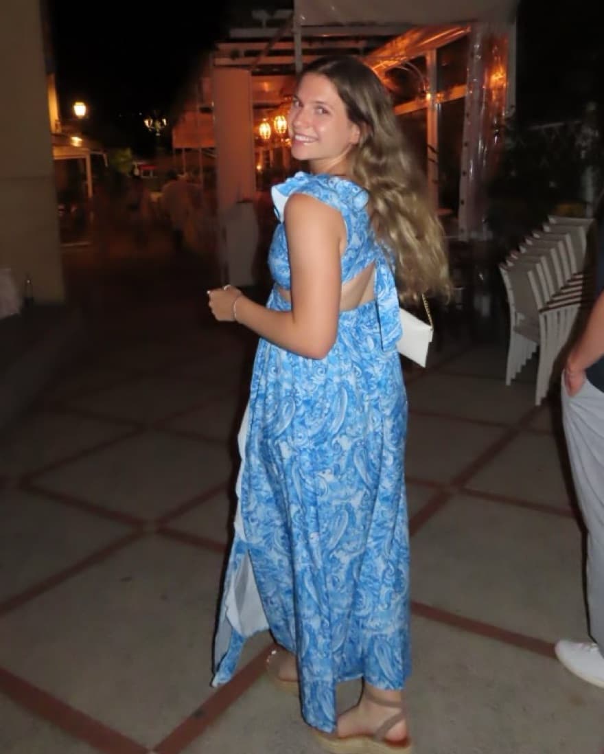 Blue Small Boutique Vacation Dress - Image 3