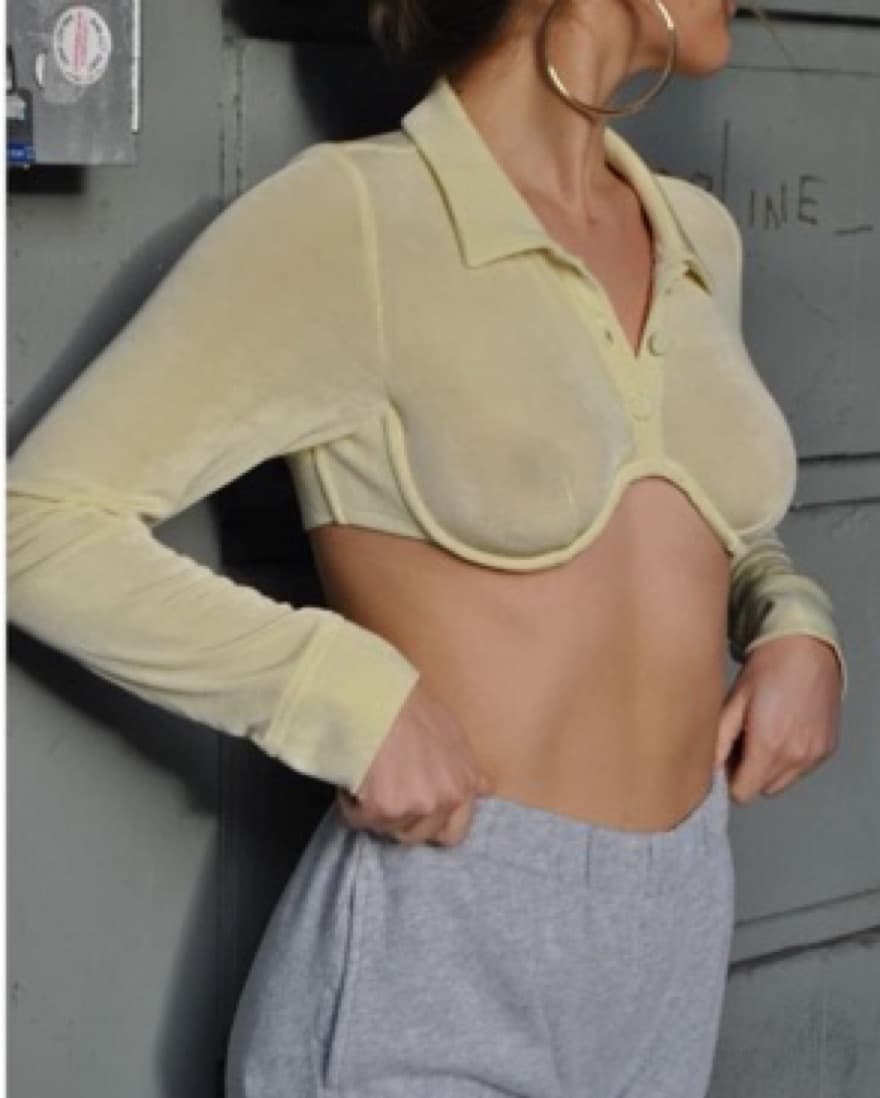 Mirror Palais Dupe Yellow Crop Top - Image 1