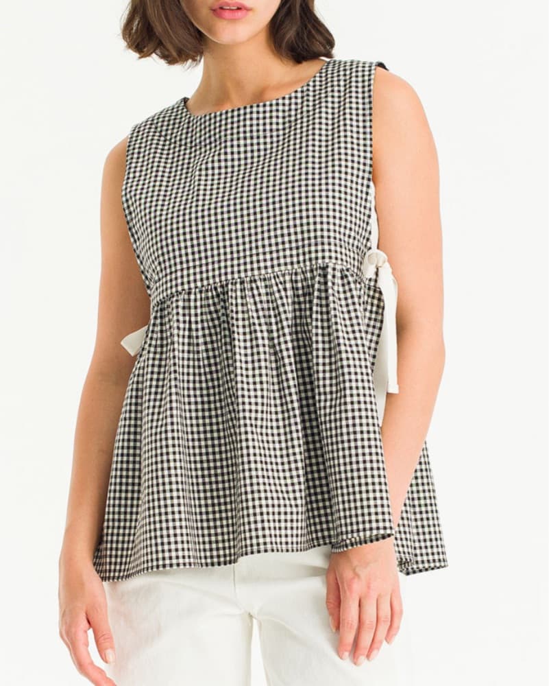 Olive Gingham Top - Image 2