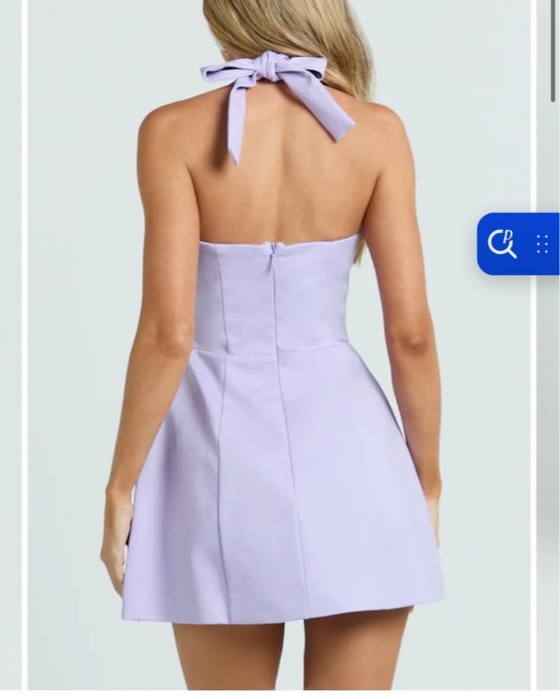Light Purple Halter Neck Tie Tulip Skirt - Image 3