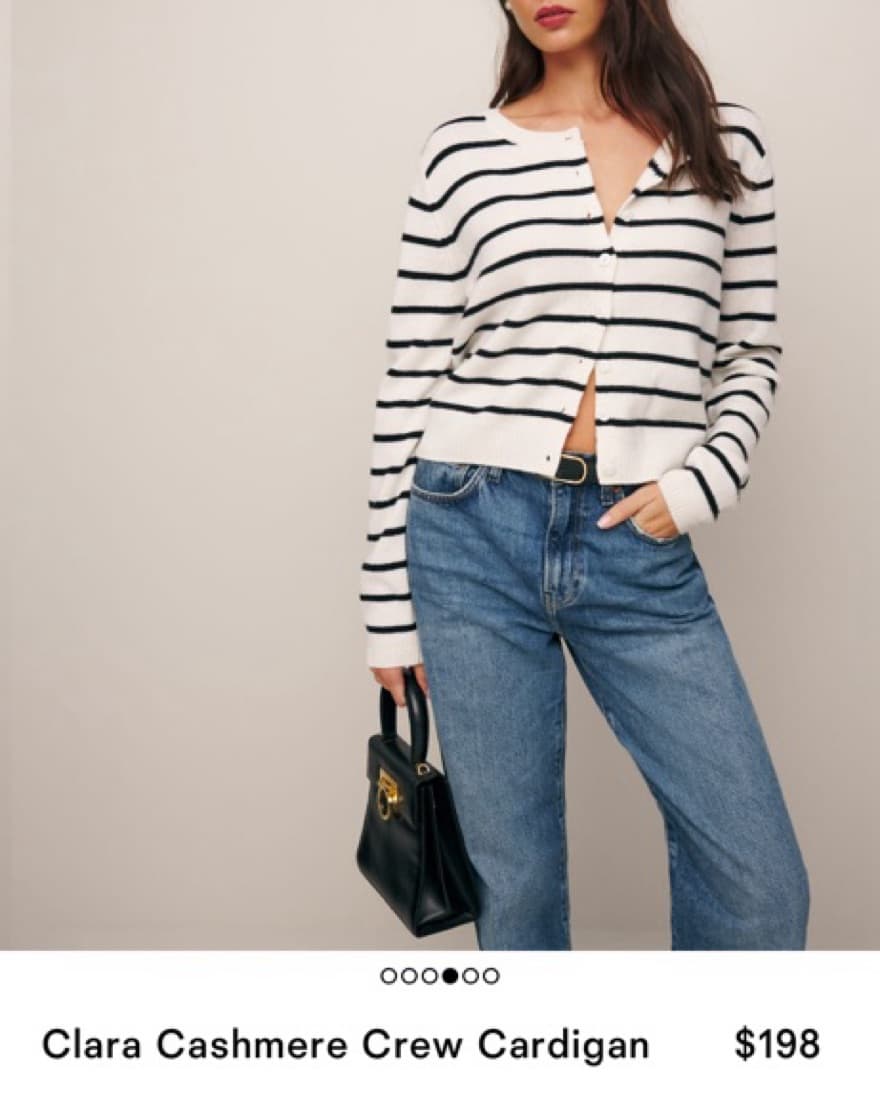 Reformation Clara Cashmere Crew Cardigan - Image 3