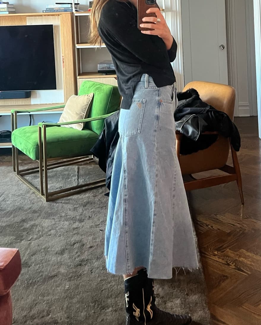 Denim High Waisted skirt - Image 2