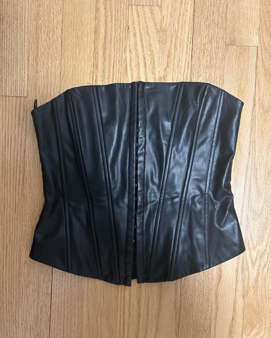 Zara Leather Corset Top - Image 1