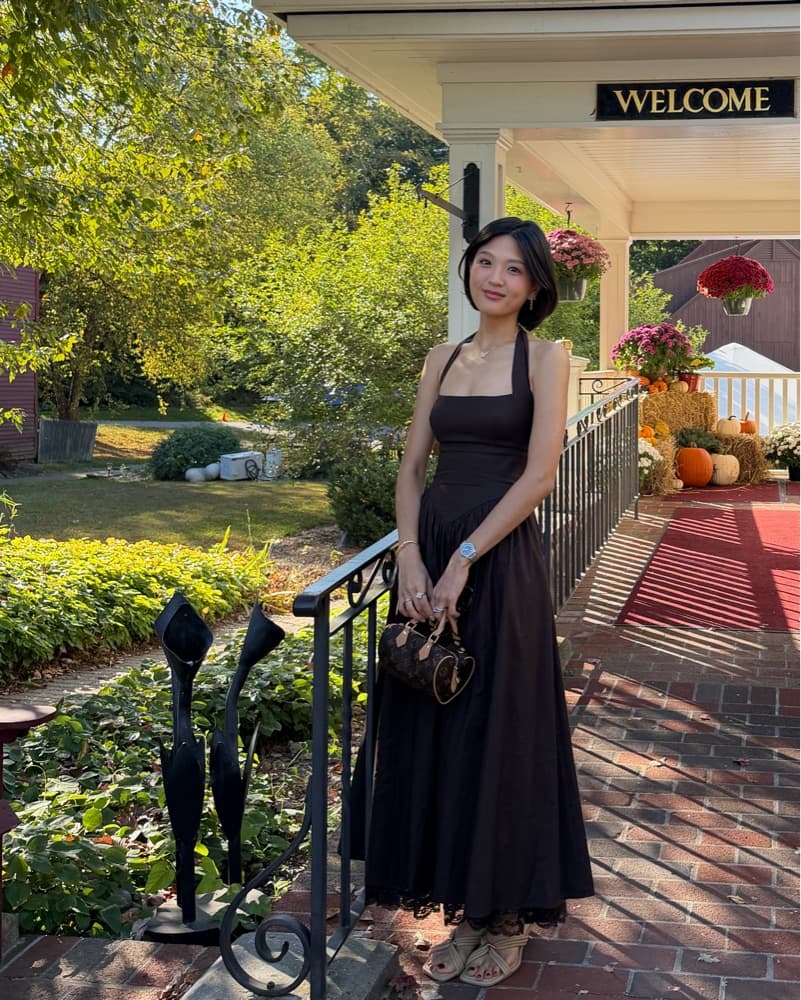 Reformation Brown Drop Waist Maxi Dress - Image 5