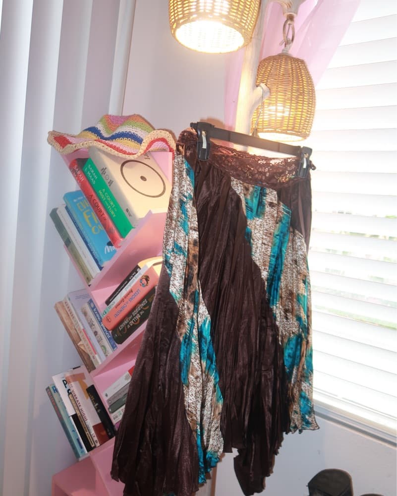 Animal Silk Embroidered Midi Skirt  - Image 2