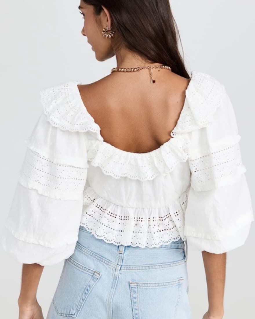 Farm Rio Off-White Crop Top - Image 2
