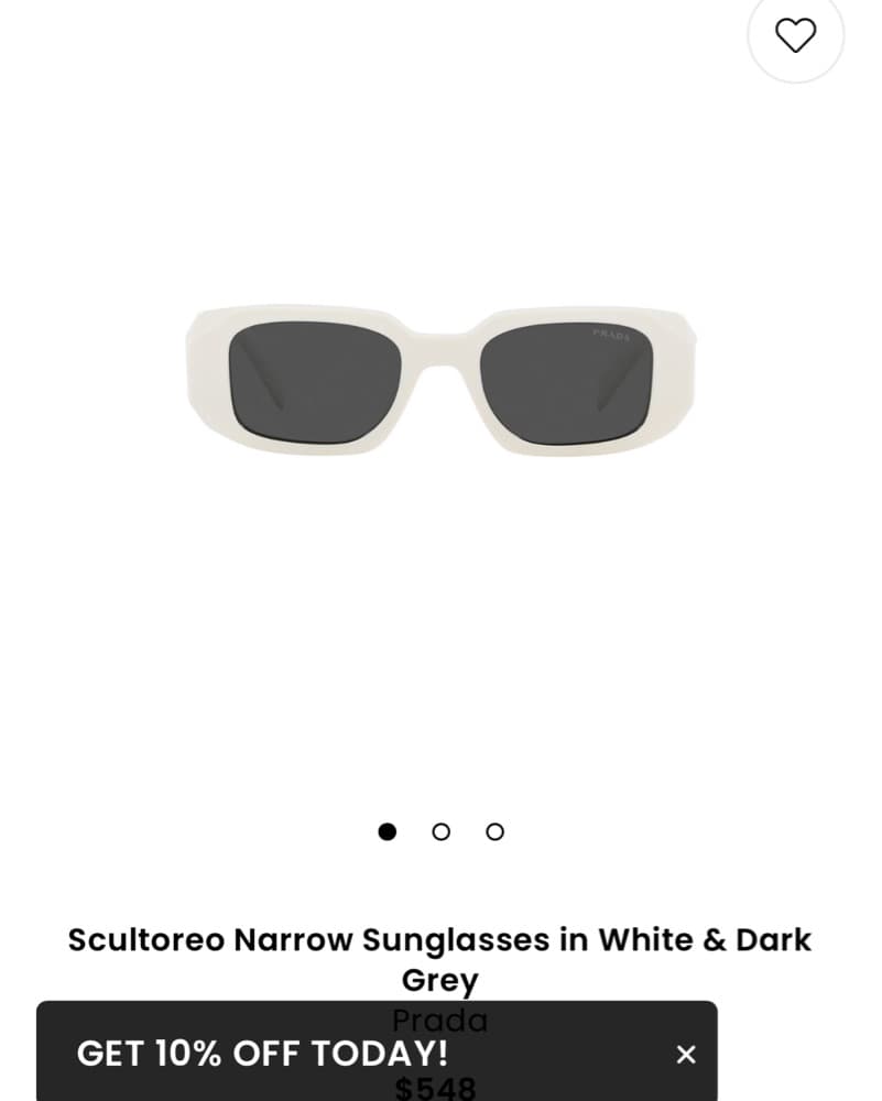 Chic Narrow Sunglasses in White & Dark Gray - Image 2