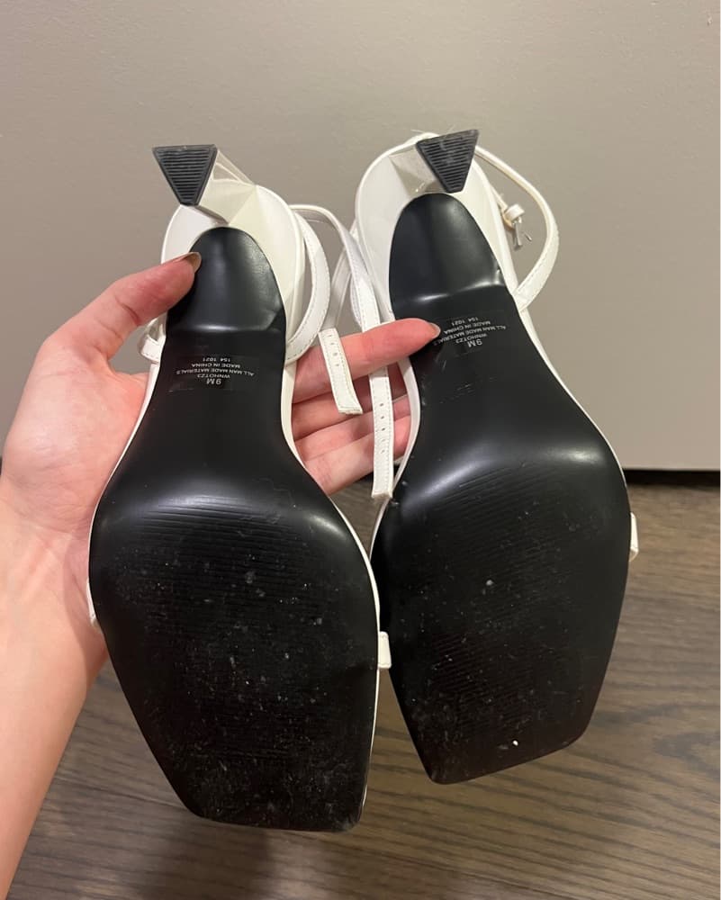 Nine West Ankle Strap Heel Patent White - Image 6