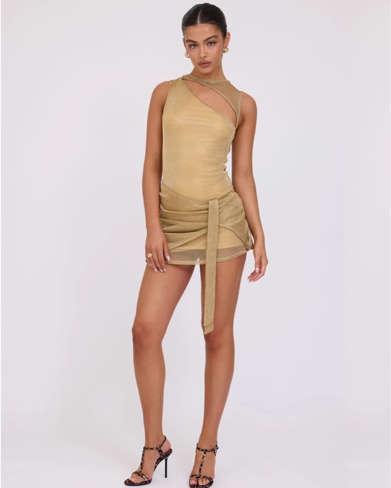 Tiger Mist AZELMA gold Mini Dress  - Image 3