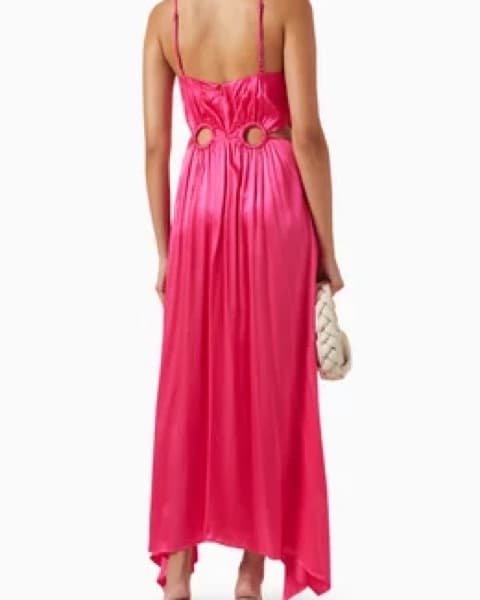 Elliatt Fuscia Pink Satin Maxi Dress S - Image 6