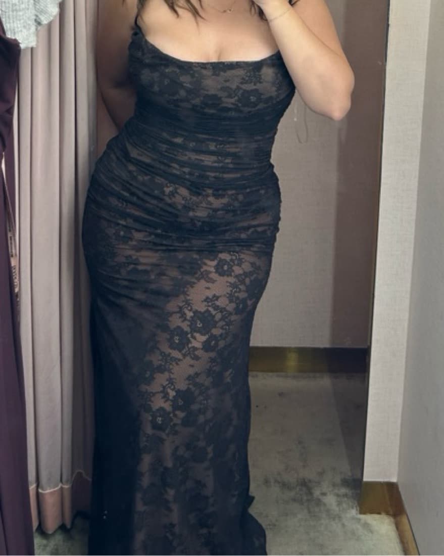 House Of CB - Black Lace Dress - Image 2