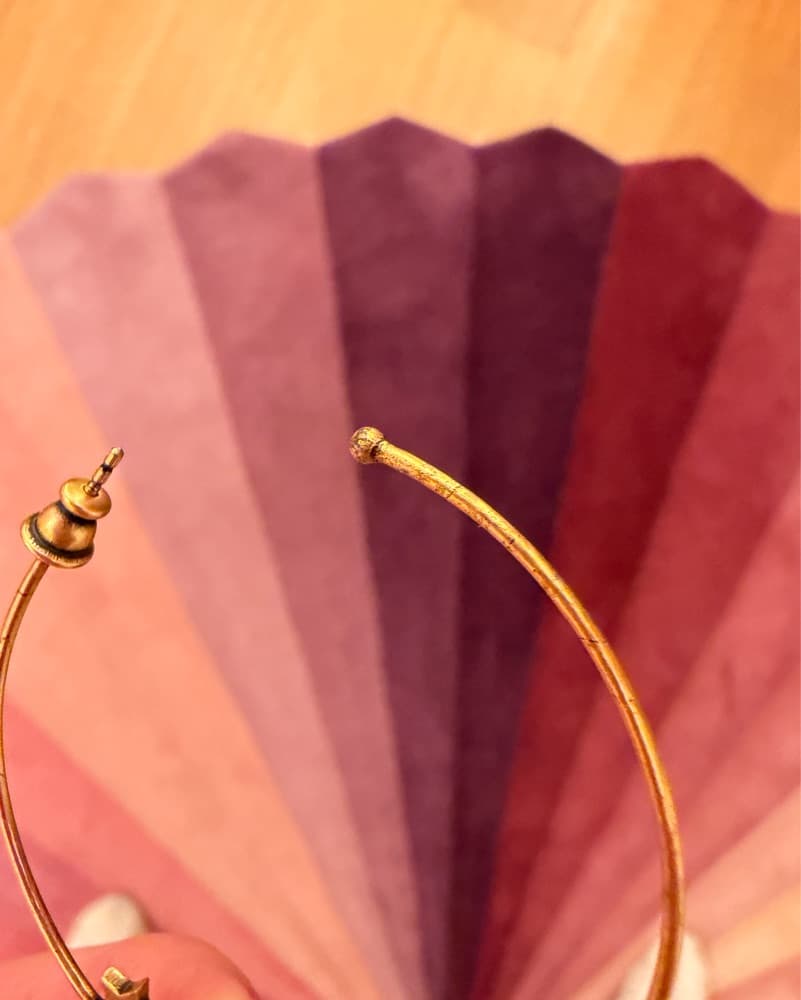 Gold Dior Hoop Earrings - Image 3