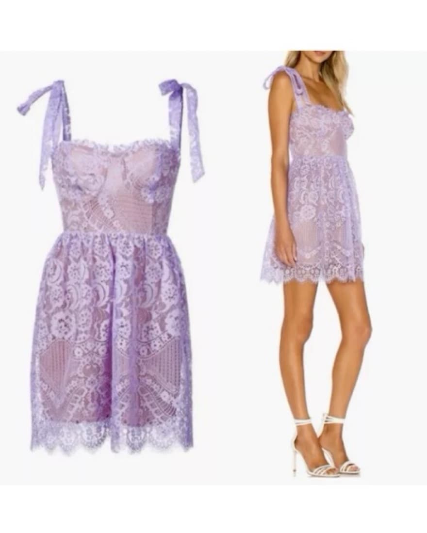 For Love and Lemons Purple Lace Dress - Image 5