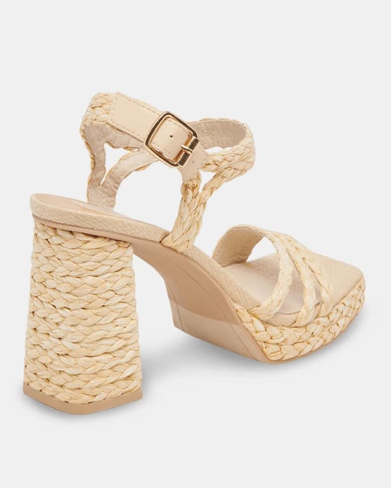 Dolce Vita Alysia Natural Raffia Heels - Image 4