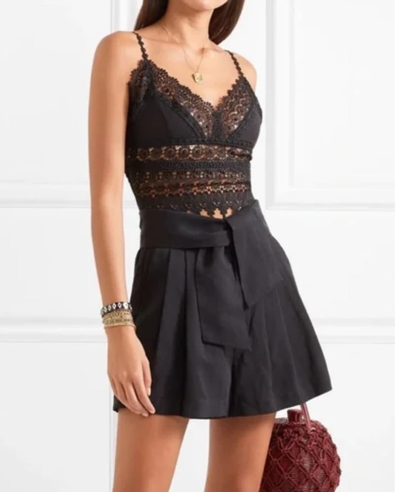 Charo Ruiz Black Lace Cami - Image 2