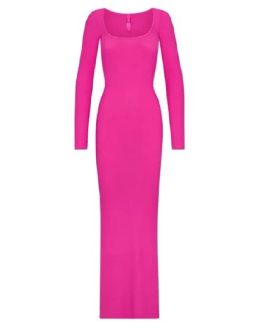 Skims Pink Long Sleeve Maxi Dress - Image 3