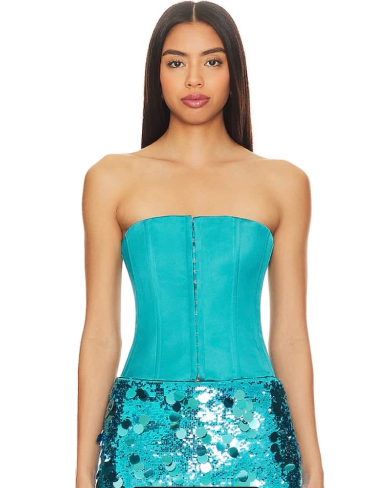 Guizo Blue/Turquoise Corset Top - Image 2